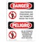 Signmission Safety Sign, OSHA Danger, 14" Height, Unauthorized Personnel Not Permit Bilingual Spanish OS-DS-D-1014-VS-1595 - alternate 1